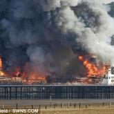 Weston Pier on Fire